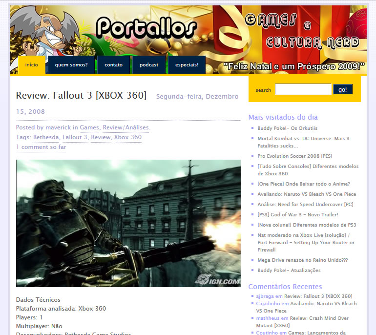 Layout de 2008, no wordpress.com