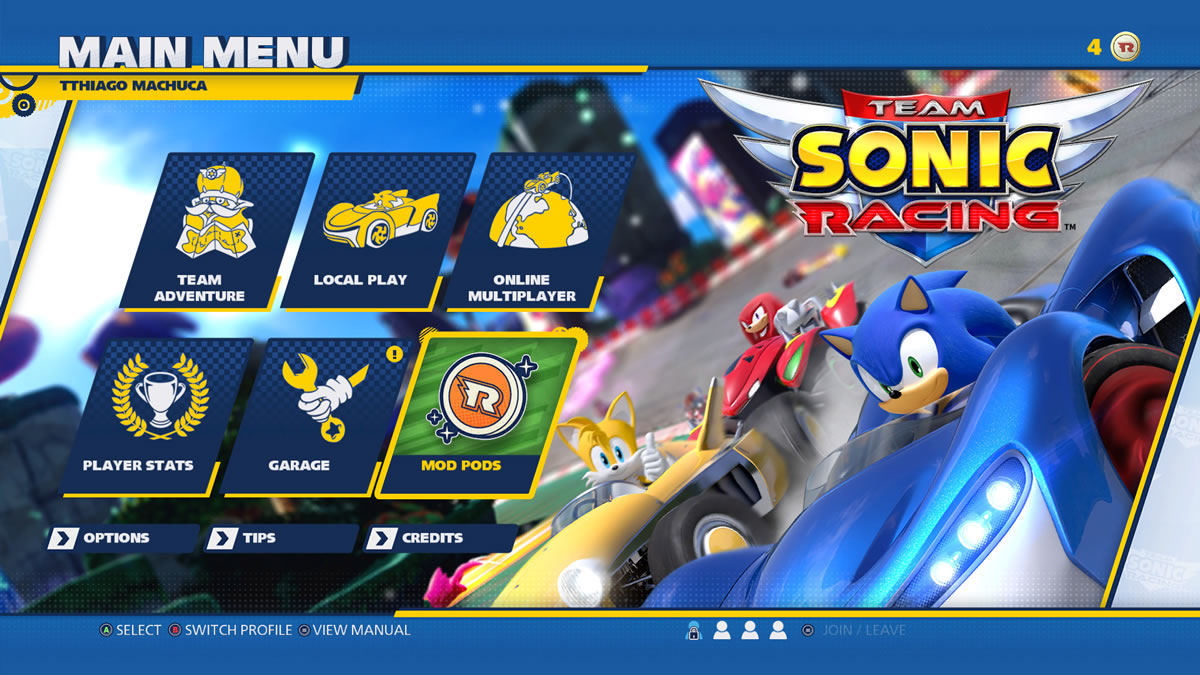 team sonic racing tela